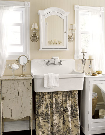 to incorporate the vintage style bathroom into